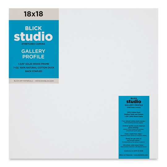 Blick; Blick Studio Stretched Cotton Canvas - Gallery Profile, 18" x 18"; Category:Stretched Canvas; Image:1